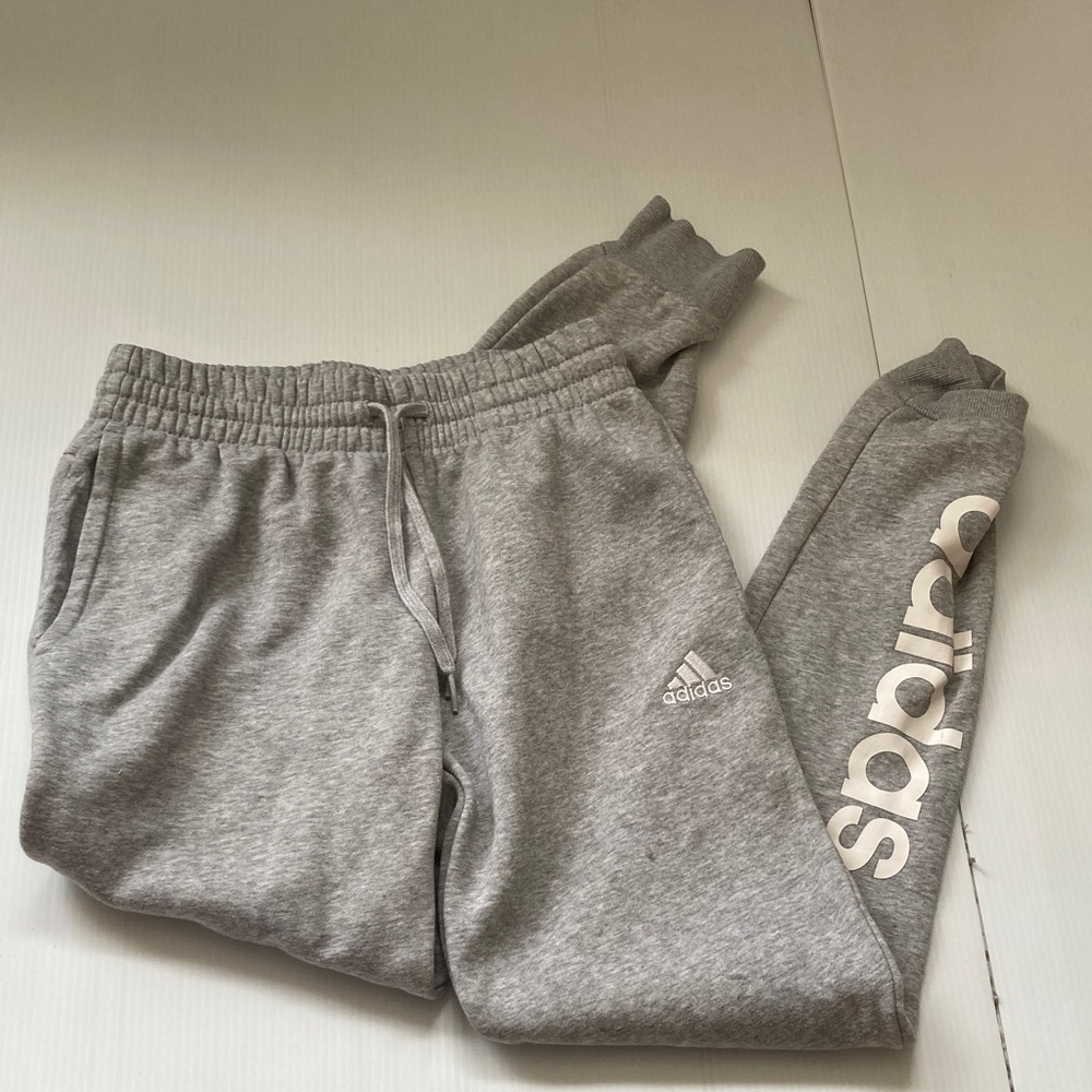 Women's Adidas Gray Jogger Sweatpants Size XS Logo